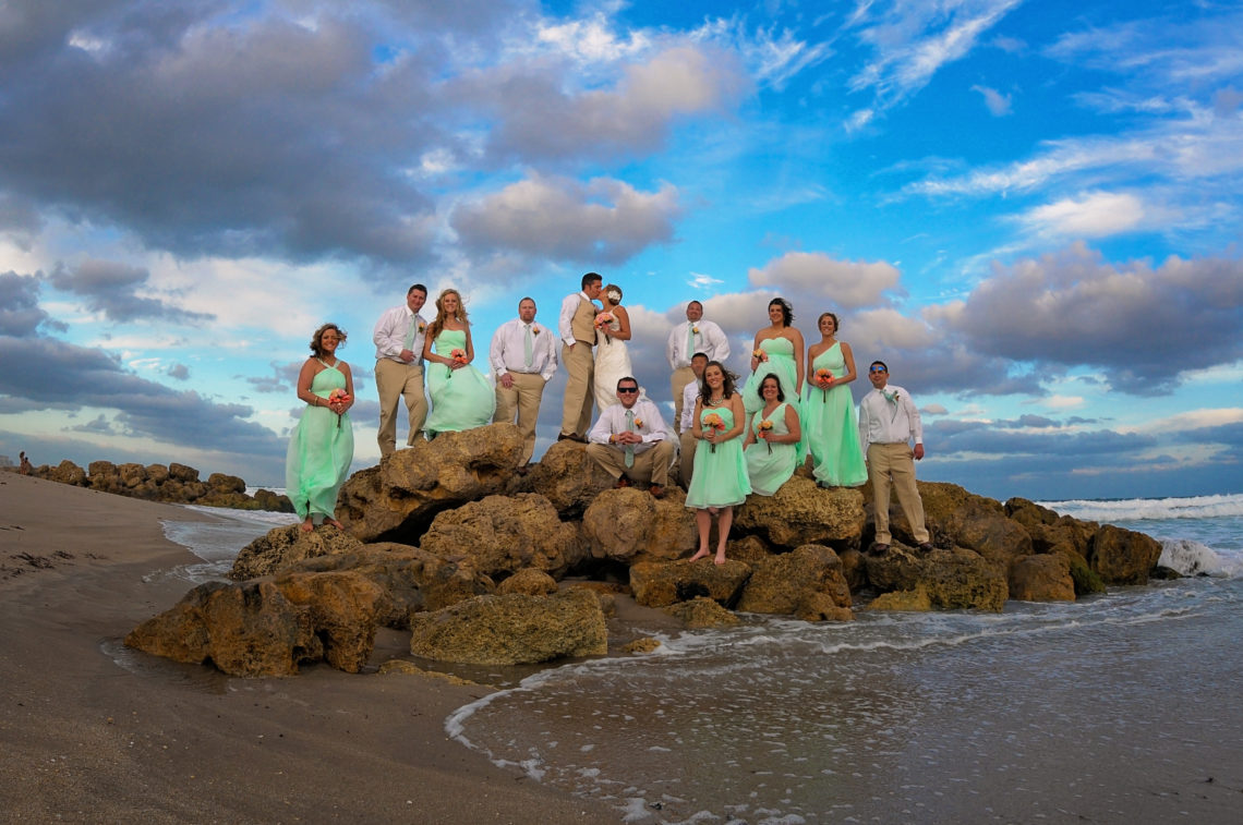 Amazing photo of the wedding party of this amazing Deerfield Beach Wedding!