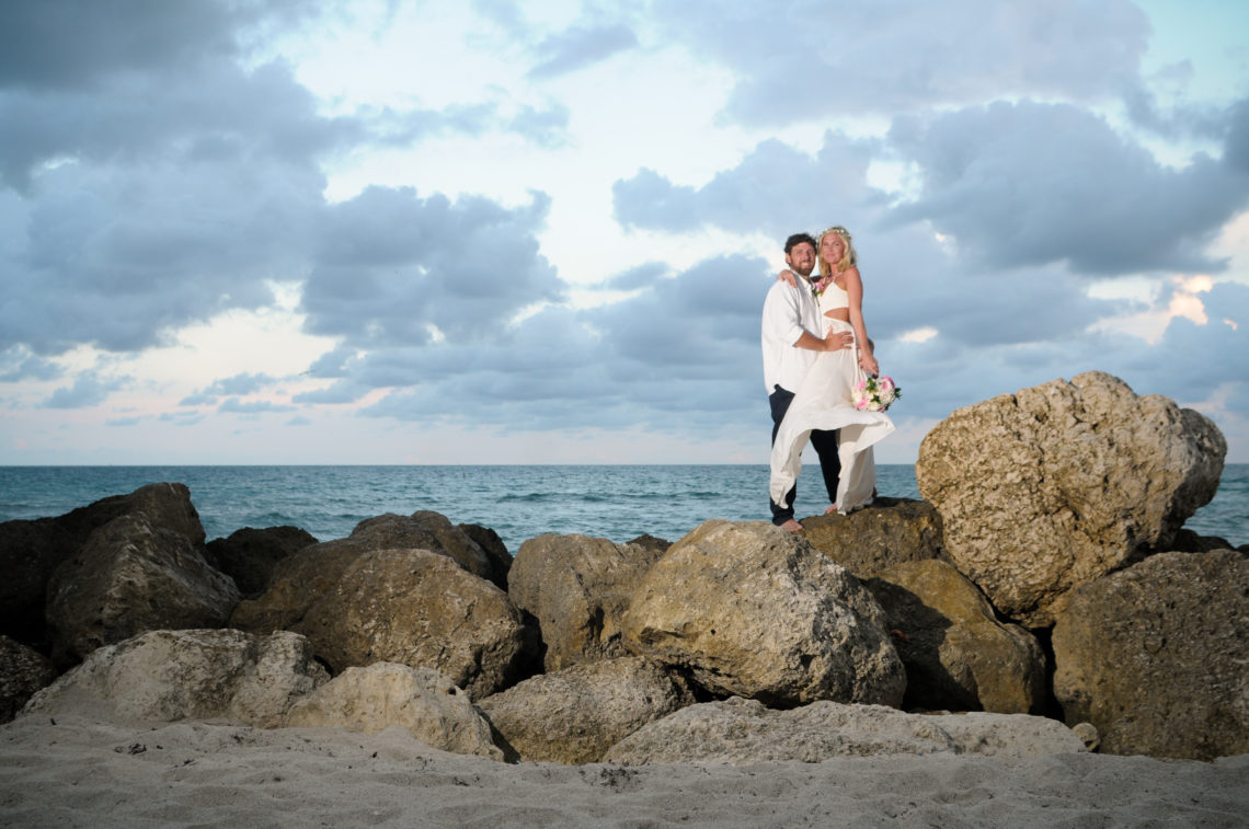 Ashley and Stephen's beautiful Sunset Miami Beach Wedding with the Charmingly Vintage wedding package!