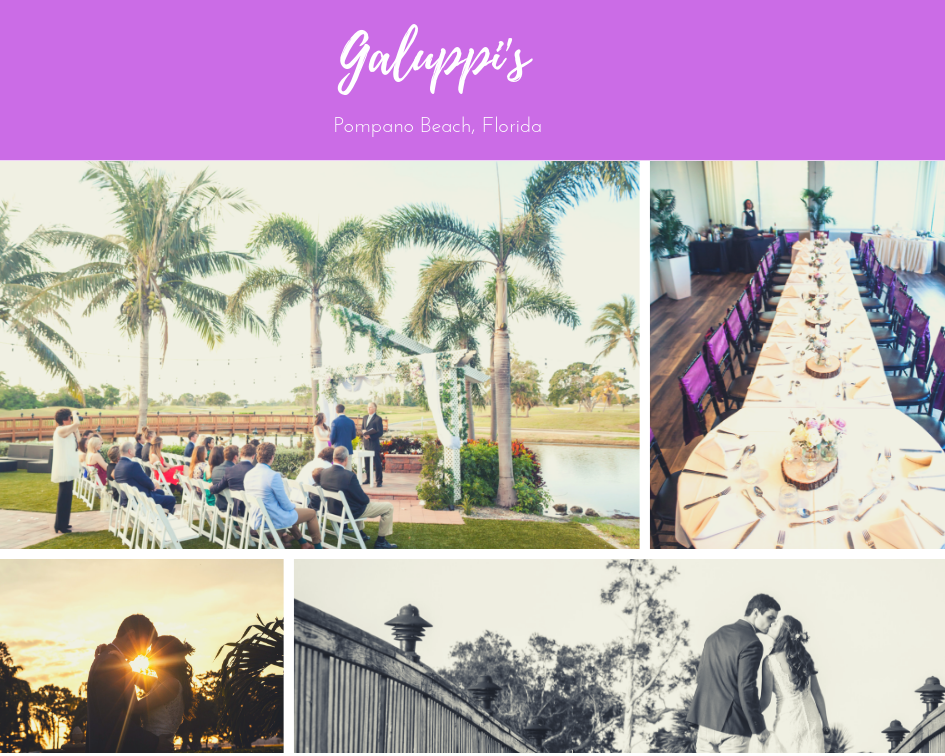 Wedding Receptions at Galuppi's in Pompano Beach, Florida