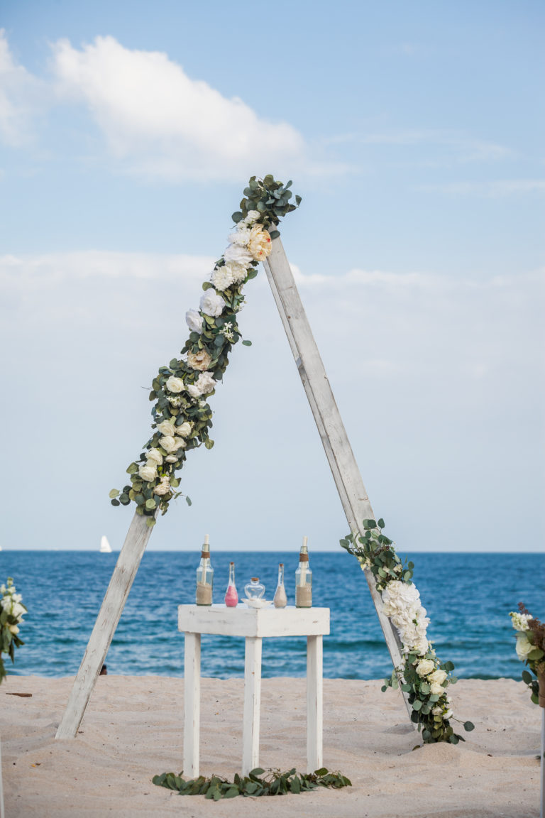 Pompano Beach Wedding Triangle Arbor