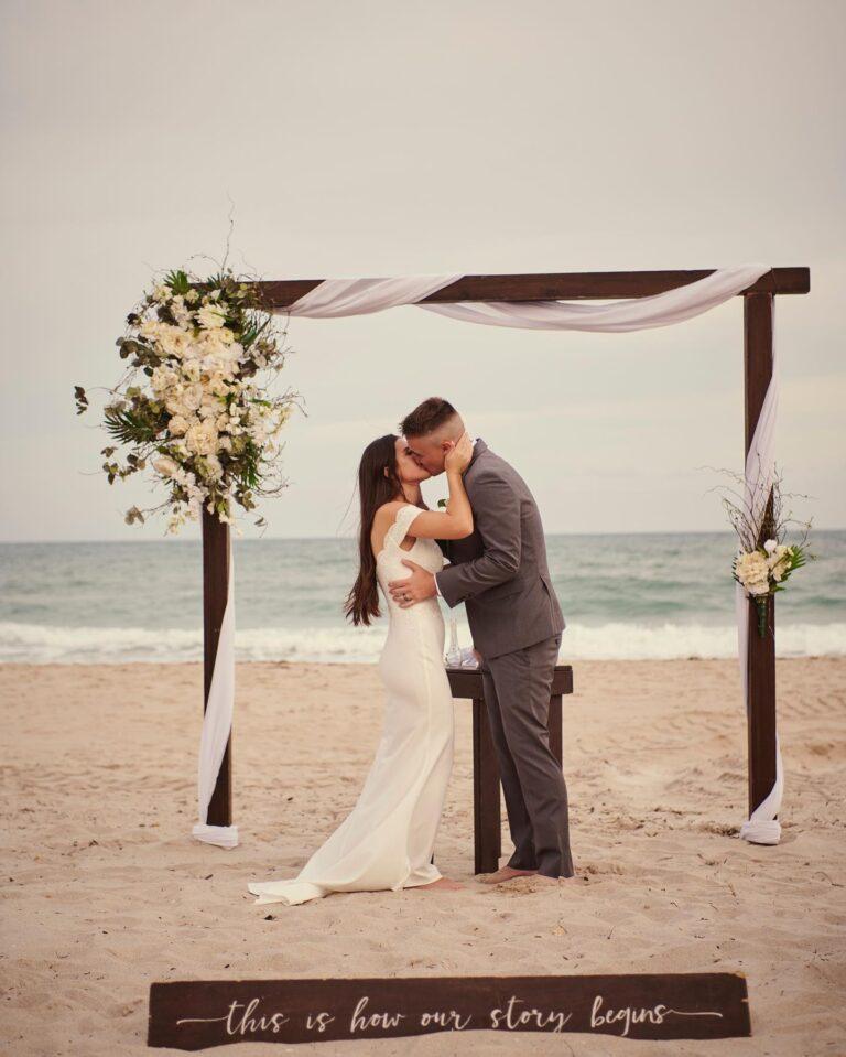 2-Arbor post wedding ceremony on the beach in South Florida