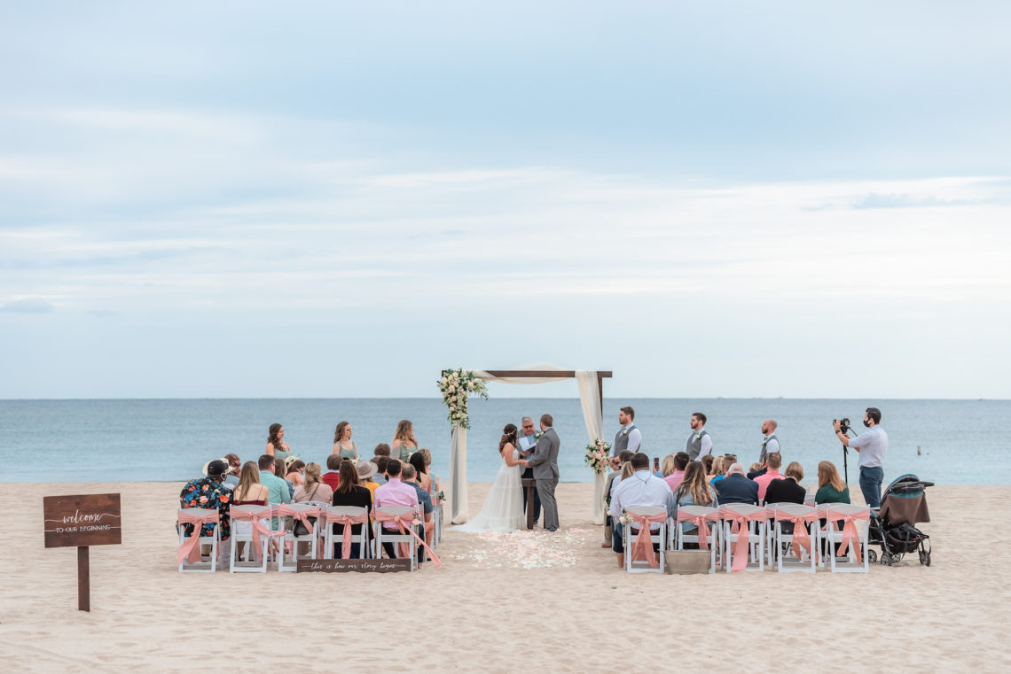 Beautiful Wedding Ceremony on Pompano Beach by Wedding Bells and Seashells.