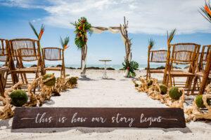 Tropical Driftwood Beach Wedding Decor